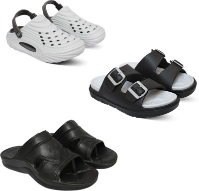 Acorn Men Slides(White, Grey, Black , 7)