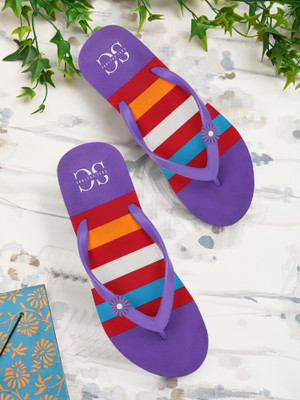 SOUL CULTURE Women Comfortable Stylish and Trending Colorful Printed Slippers Slippers(Purple , 7)