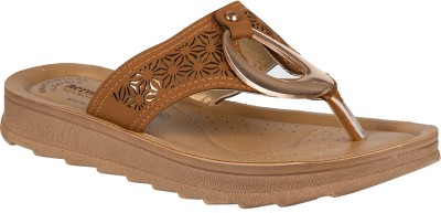 aerowalk Women Slippers(Tan , 4)