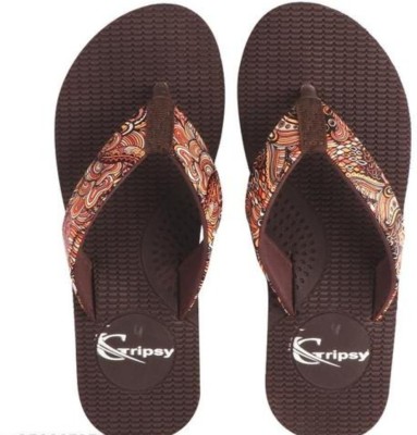 OSM Women Flip Flops(Brown , 6)