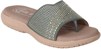 GRETA Women Flats(Olive, Pink , 5)