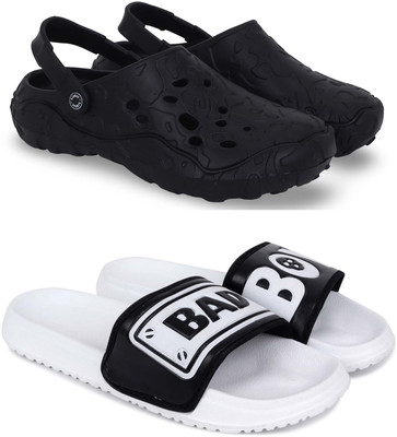 KAPYANSH Men Clogs(Black, White , 6)