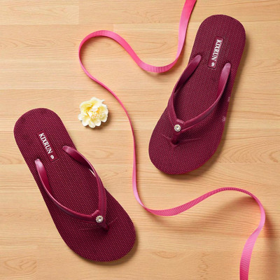 Kixrun Women Slippers(Maroon , 5)