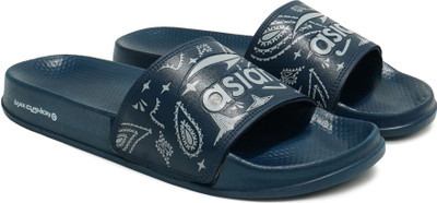asian Men Slides(Navy, White , 8)