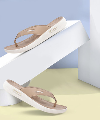 CAMPUS Women Flip Flops(Beige , 4)