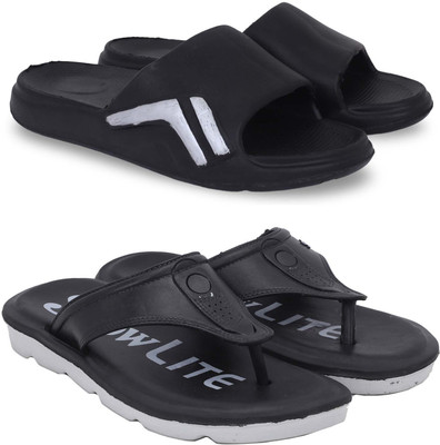Kapani Fashion Men Slippers(Black, Black , 9)