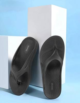 ERANC Men Slippers(Black , 9)