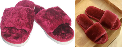 rexizone Women Slides(Maroon, Maroon , 7)