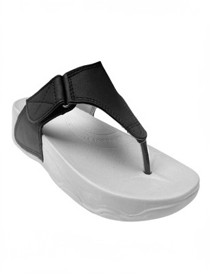 ALCOME Women Flip Flops(Black , 5)