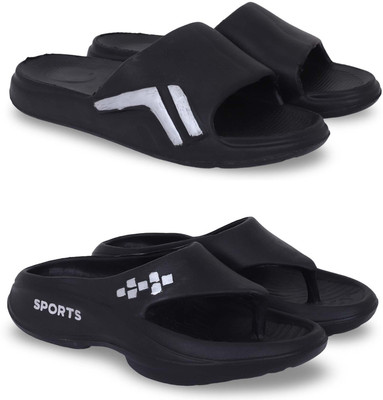KAPYANSH Men Slippers(Black, Black , 7)
