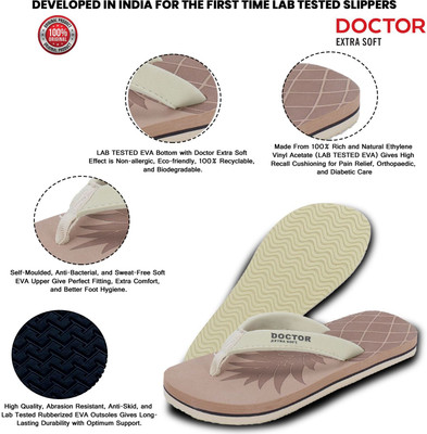 DOCTOR EXTRA SOFT Women House Slipper for Women's | Lightweight & Durable | Super Soft & Comfortable Flip Flops(Khaki , 5)