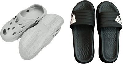 BLIBBERS Men Slides(Off White, Black , 9)