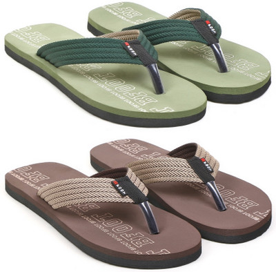 BFOOT Men Men's Stylish Treding Light Weight Comfortable Flip Flops combo Pack Of 2 pairs Flip Flops(Multicolor , 7)