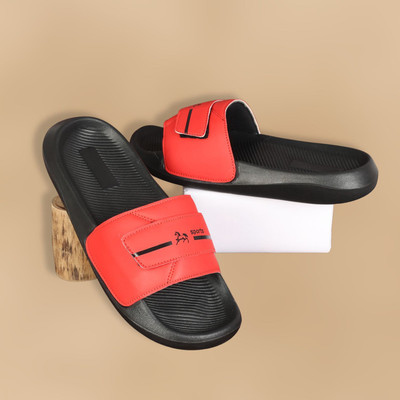 Foot Print Men Slides(Red , 10)