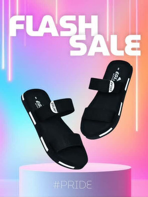 EGLAF Men Flip Flops(Black , 10)