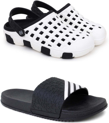 Pampy Angel Men Slippers(Black, Black , 8)