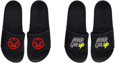 nvisan Men Slides(Grey, Red, Black , 7)