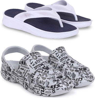 KAPYANSH Men Slippers(Blue, Grey , 7)