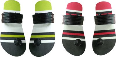skyflip Men Slides(Green, Red , 6)
