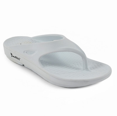 Smoothlite Men EVA Flip Flop Thong V Shape Slipper, Soft & Comfortable, Bathroom, Every-Day Use Flip Flops(White , 8)