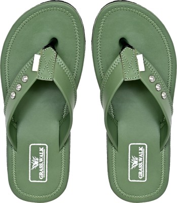 GRASS WALK Men Flip Flops(Green , 9)