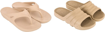 LUXURIOUS DESIGN Men Slippers(Beige , 9)