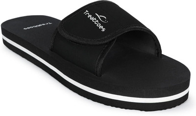 TREATTOES Women Orthopedic & Diabetic Ortho Care Comfortable Lightweight House Doctor Slippers Slides(Black , 6)