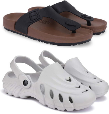 Pampy Angel Men Slippers(Brown, Grey , 6)