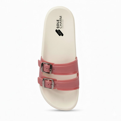 Sole Charm Women Flip Flops(Pink , 4)