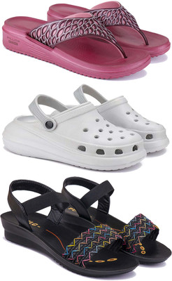 Pennen Women Flip Flops(Black , 7)