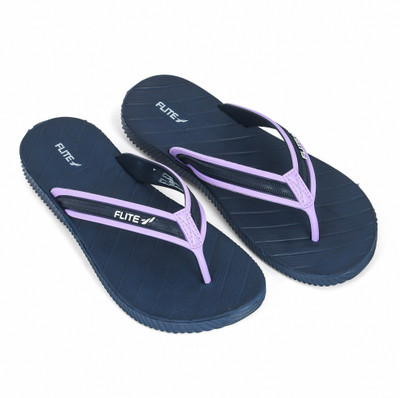 FLITE Women Flip Flops(Navy , 5)