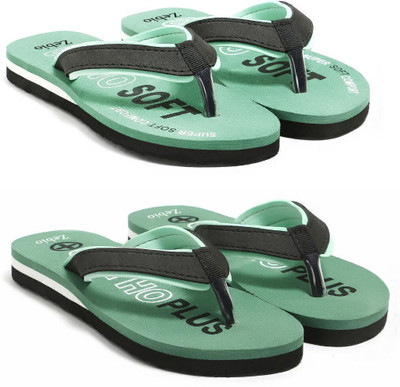 zebio Women Slippers(Green , 4)