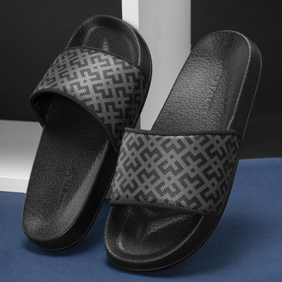 RED TAPE Women Slides(Black, Grey , 4)