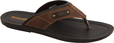 aerowalk Men Flip Flops(Brown , 6)