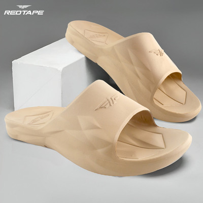 Red Tape Men Slides(Beige , 7)