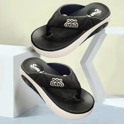 Vintex Women Flip Flops(Black , 6)