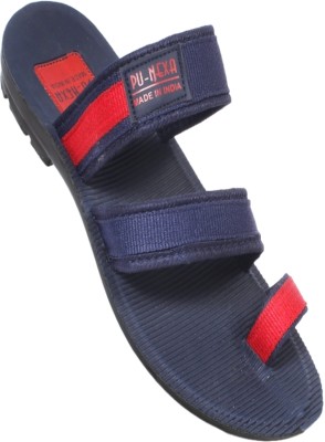 Pu-Nexa Men Slippers(Blue, Red 8)