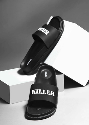 KILLER Men Doctor Soft|Orthopedic|Comfort|Lightweight|Durable|Diabetic|Non Slip Slipper Slides(Black , 8)