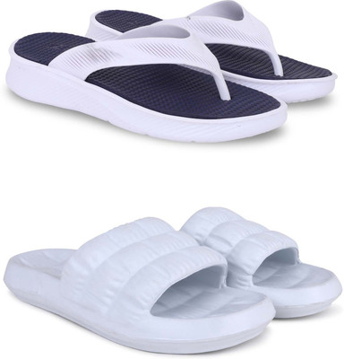 Kapani Fashion Men Slippers(Blue, White , 6)