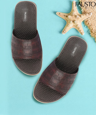 FAUSTO Men Slides(Brown , 6)