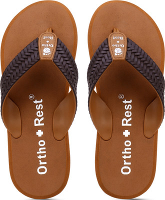 Ortho + Rest Men Flip Flops(Tan , 10)