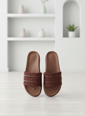 Zappystyls Women Slippers(Brown , 7)