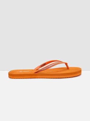 max Women Flip Flops(Orange , 3)