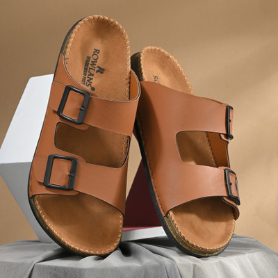 Rowlans Men Slides(Tan , 9)