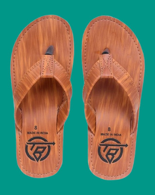 THE BABA Men Flip Flops(Brown , 9)