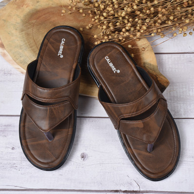 CALIBREL Men Slippers(Brown , 7)