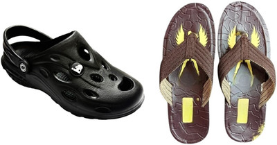 BLIBBERS Men Slippers(Black, Brown , 6)