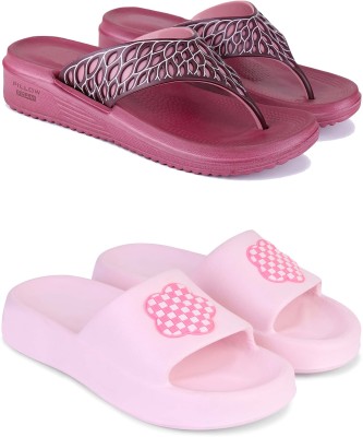 Pennen Women Slippers(Pink , 7)