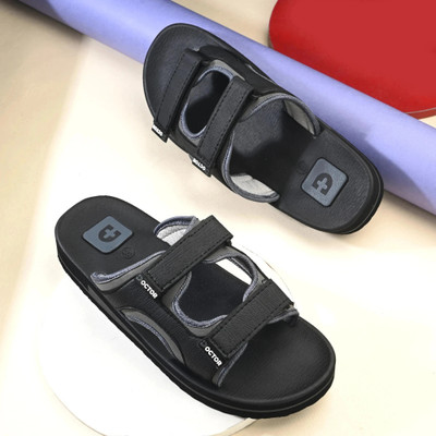 Doctor Health Super Soft Men Newly Launch Stylish | Cushioned | Comfortable | Breathable | Adjustable Strap Slippers(Grey , 6)