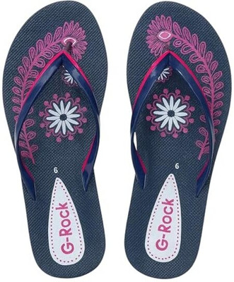 G-Rock Women Slippers(Blue , 6)